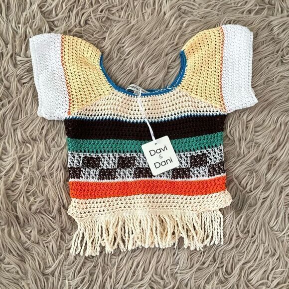 NWT Davi & Dani crocheted crop top size medium - Picture 3 of 7
